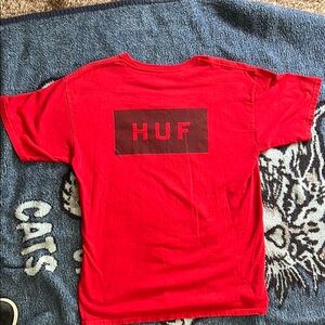 HUF Vibrant Red Tee with Logo
